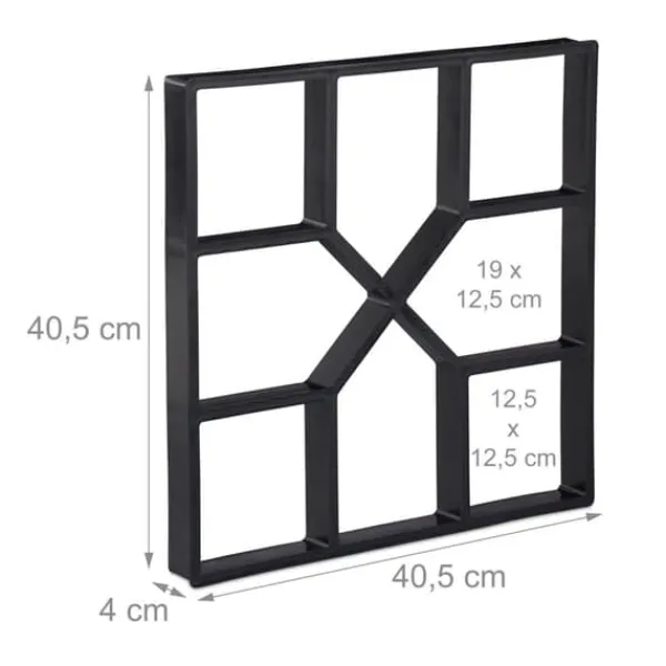 Outlet Betongformset, 4x40,5x40,5 cm, Svart Trädgårdsprydnader