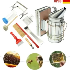 Discount Bikupa Rökare Kit, Rostfria Stålverktyg, Mångsidiga Biodlingsaccessoarer,Silver Trädgårdsverktyg