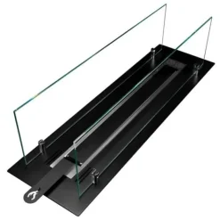 Bio-eldstad - Stål - Glas 65 cm - Svart - Bioetanol Vedeldade Kaminer