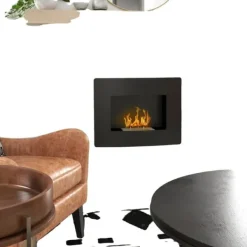 Bioetanol Kamin, Väggmonterad Design, 0,9 L Brännarkapacitet