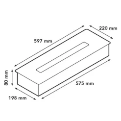 Discount Bioetanolbrännare L (5820LB) med inbyggd läpp - Svart - bioetanol inbyggd spis med patenterad keramisk sten - 3 KW värme Öppna Spisar