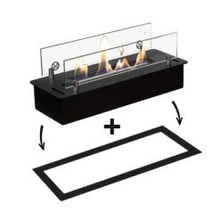Discount Bioetanolbrännare S med inbyggd profil - Svart - säker och enkel installation - 2 KW värme Öppna Spisar
