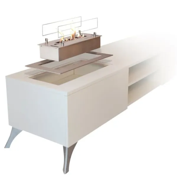 Discount Bioetanolbrännare S med inbyggd profil - Svart - säker och enkel installation - 2 KW värme Öppna Spisar