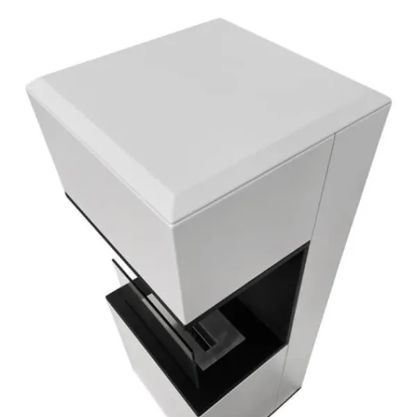 Clearance Bioetanol-kamin - DIVINA FIRE - Oslo - Stål - Vit - 100 cm i höjd Öppna Spisar