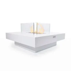 Discount Bioetanolsrör - Panarea Vit - 70x70x35 cm - Inomhus och utomhus - Avgaser avlägsnas uppåt Öppna Spisar