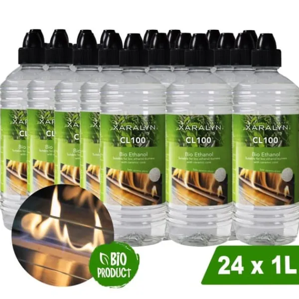 Bioethanol CL100 (24X 1 Liter) - 100 % ren bioetanol - Luktfri - Holländskt ursprung - Miljövänligt bränsle