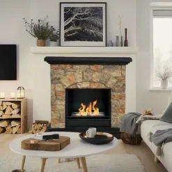 Biogasanläggning - DIVINA FIRE - Belluno - Falsk sten effekt - 105x38x100 cm - Ekologisk