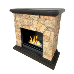 Biogasanläggning - DIVINA FIRE - Belluno - Falsk sten effekt - 105x38x100 cm - Ekologisk