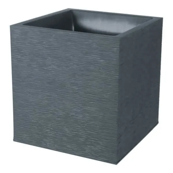 Best Blomkruka Fyrkantig 40 cm - EDA - Grafit - 31 L - 39 x 39 x H. 43 cm - Grå Antracit Krukor & Växtbehållare