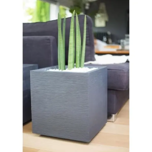 Best Blomkruka Fyrkantig 40 cm - EDA - Grafit - 31 L - 39 x 39 x H. 43 cm - Grå Antracit Krukor & Växtbehållare