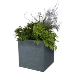 Best Blomkruka Fyrkantig 40 cm - EDA - Grafit - 31 L - 39 x 39 x H. 43 cm - Grå Antracit Krukor & Växtbehållare