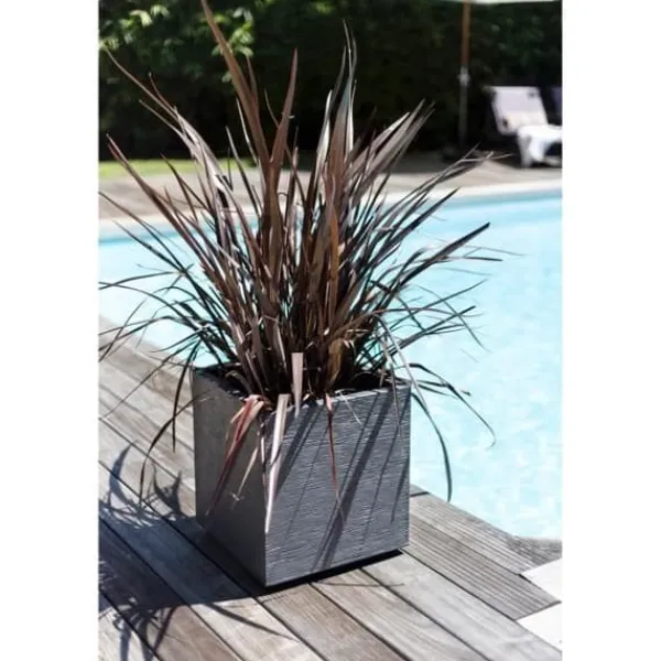 Best Blomkruka Fyrkantig 40 cm - EDA - Grafit - 31 L - 39 x 39 x H. 43 cm - Grå Antracit Krukor & Växtbehållare