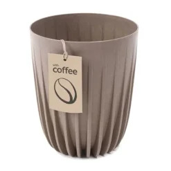 Blomkruka Stripped ECO kaffe latte 19xh23 Krukor & Växtbehållare