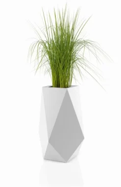 Outlet Blomkruka VOLCANO - 42x30x80cm - plast - vit Krukor & Växtbehållare