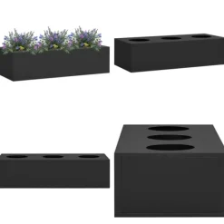 Blomlåda för kontor antracit 90x40x23 cm stål - Blomlåda - Blomlådor - Home & Living Krukor & Växtbehållare