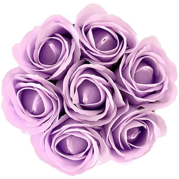 Clearance Blomlåda Inspiruj - Vit låda med tvålrosor - nr 6 Ljuslila Blommor