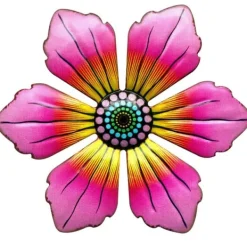 Blomma Metall Väggdekor Trädgård prydnad 15x15x0,8cm - Röd