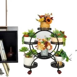 Clearance Blomsterställ, flerlagers, blomkruksställ, Svart Växtställ