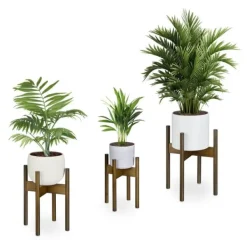 Clearance Blomsterställ set, 33x25x25 cm, 38x30x30 cm, 40x34x34 cm, Brun Växtställ