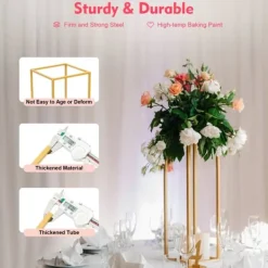 Discount Blomsterställ/Växtställ - Bord/fristående displayställ - 4-pack - 10 kg per ställ - Stål & plast - DIY placering för bröllop/dekor Trädgårdsprydnader