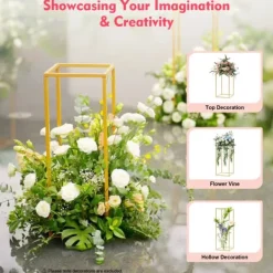 Discount Blomsterställ/Växtställ - Bord/fristående displayställ - 4-pack - 10 kg per ställ - Stål & plast - DIY placering för bröllop/dekor Trädgårdsprydnader