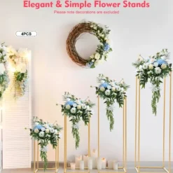 Discount Blomsterställ/Växtställ - Bord/fristående displayställ - 4-pack - 10 kg per ställ - Stål & plast - DIY placering för bröllop/dekor Trädgårdsprydnader