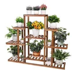Clearance Blomstervagn, flerskiktsdesign, koloniserat trä Växtställ