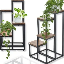 Online Blomställning, hylla för blommor, växter, krukor, fristående, 4 hyllor, loft Växtställ