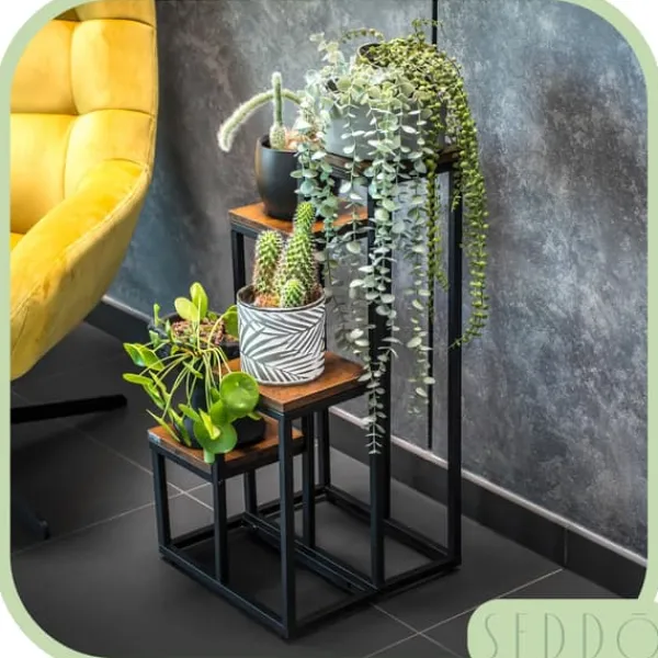 Online Blomställning, hylla för blommor, växter, krukor, fristående, 4 hyllor, loft Växtställ