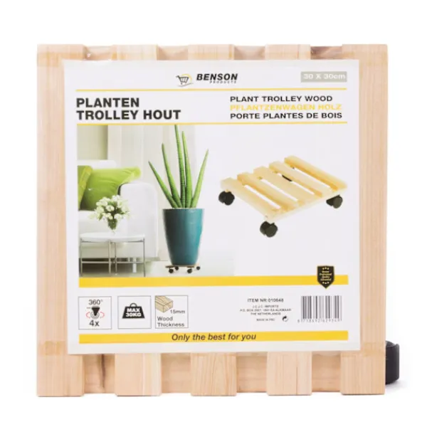 Online Blomvagn trä 30 x 30 cm Krukor & Växtbehållare