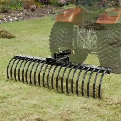 Online Bogsering bakom landskapskratta 60, Dethatcher-raka med 21 stålpinnar, effektiv borttagning av mossa, ergonomisk design Trädgårdsverktyg