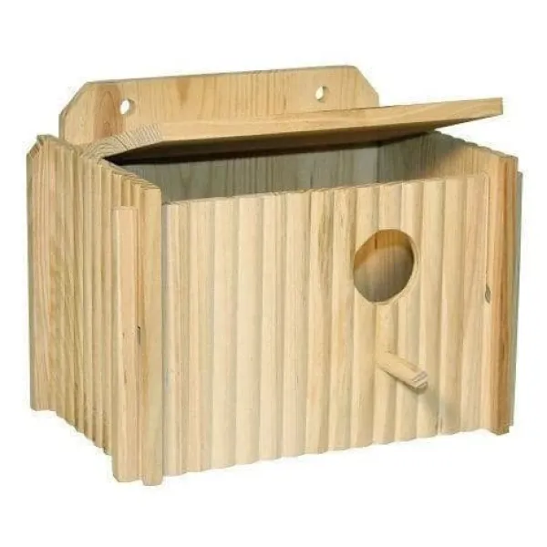 Bolåda för parakiter - KERBL - 21x13x13 cm - med integrerat bo och abborre