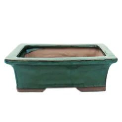 Outlet bonsai skål med fat storlek 3 - grön - fyrkantig - modell g29 - l 18cm - l 13cm - l 13cm - h 6cm Krukor & Växtbehållare