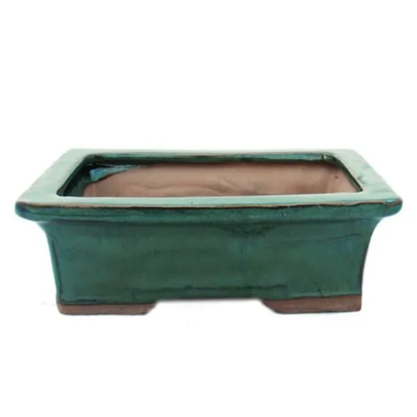 Outlet bonsai skål med fat storlek 3 - grön - fyrkantig - modell g29 - l 18cm - l 13cm - l 13cm - h 6cm Krukor & Växtbehållare