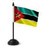 Bordflagga - Moçambique - 14 x 21 cm - Polyester - Plaststång - Tryck Fram/Back
