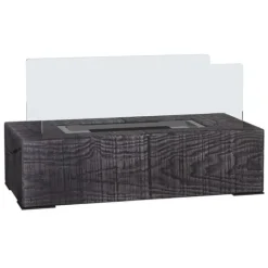 Best Bordsetanolkamin 0,15 L, portabel med trälook, rostfritt stål 33×16×18 cm Öppna Spisar