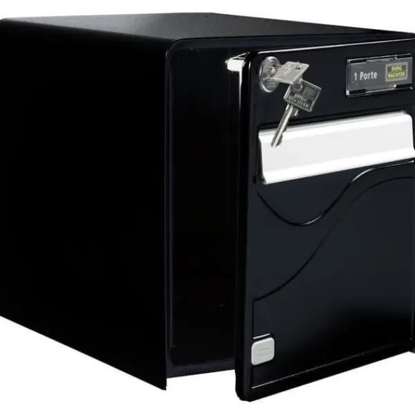 Box Burg Wachter Baltic 1 Door - Galvanized Steel - Side Opening - Black - Made in France