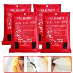 Brandfilt - TD - 4 pack - 100 x 100 cm - Glasfiber - Motstånd upp till 580°C
