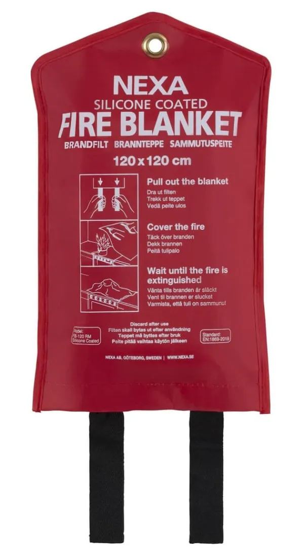 Clearance Brandfilt NEXA silikon 120x120cm röd Brandfilt