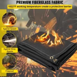 Online Brandfilt, 2-pack 2,4x3 m svart, glasfiber flamskyddad Brandfilt