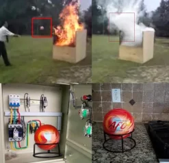 Best Brandpulverboll, Lättvikts 1,3 kg, Automatisk aktivering vid 70°C, Hög ljudnivå 150 dB Alarm Brandsläckare