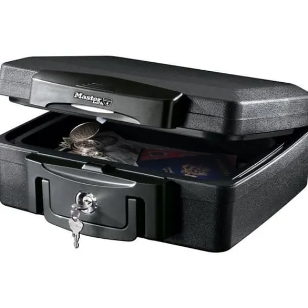 Brandsäkert kassaskåp - MASTER LOCK - H0100EURHRO - Vattentät med nyckel - 4,9 L, 15,6 x 36,2 x 33 cm Kassaskåp