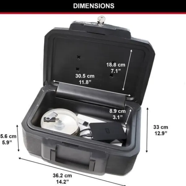Brandsäkert kassaskåp - MASTER LOCK - H0100EURHRO - Vattentät med nyckel - 4,9 L, 15,6 x 36,2 x 33 cm Kassaskåp