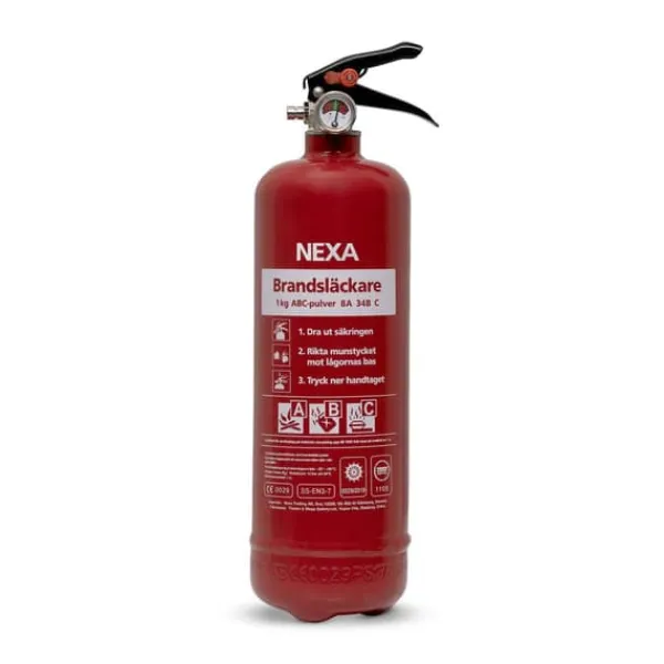 Brandsläckare NEXA 1kg pulver röd 8A
