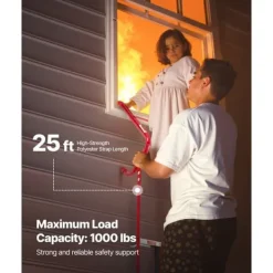 Brandstege 7,62m, 3-våningar, Aluminiumlegering, Halkfria Stegpinnar, Maxlast 453 kg