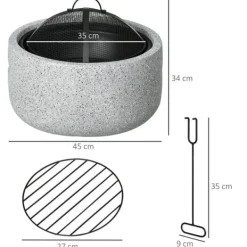Online Brazier, Ø 45 cm, Antisprutskärm Öppna Spisar