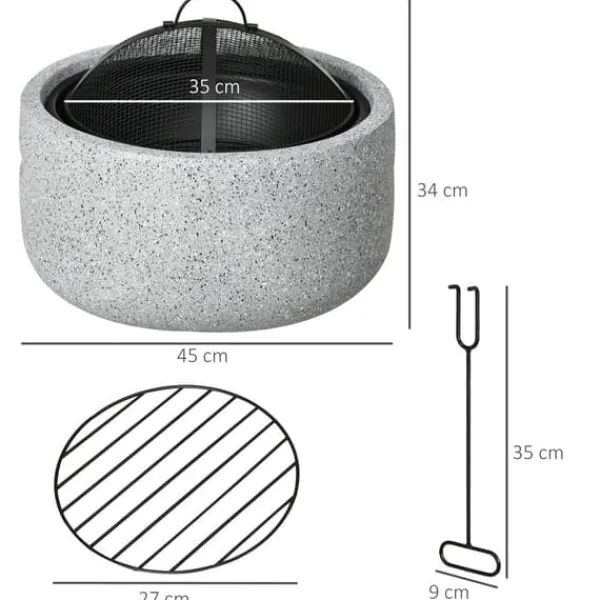 Online Brazier, Ø 45 cm, Antisprutskärm Öppna Spisar