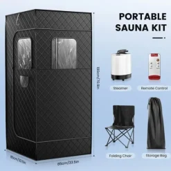 Best Bärbar Bastu Dampf Tält, 1000W Ångmaskin, 3L Kapacitet,220V EU-kontakt Bastu