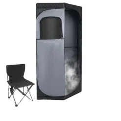 Best Bärbar Bastutält, 1350W, 3L Vattentank, 9 Värmenivåer, 5-60 Minuters Timer, Satinbomullsmaterial Bastu