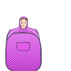 Online Bärbar Dampsauna, 800W Effekt, 110V/220V Spänning, Integrerad Rostfritt Stål, Fällbar Design, En-Person Kapacitet Bastu